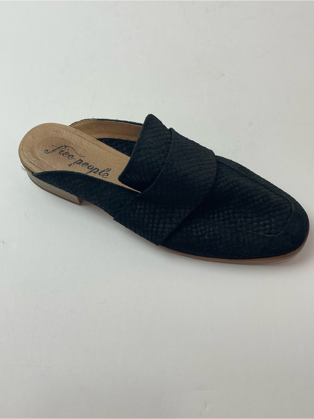 Free People At Ease Loafer Flats Black Slip On Mules Size 7.5-8 EU 38